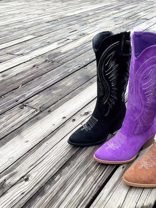 Maria | Botas de Ante en Color Medianoche