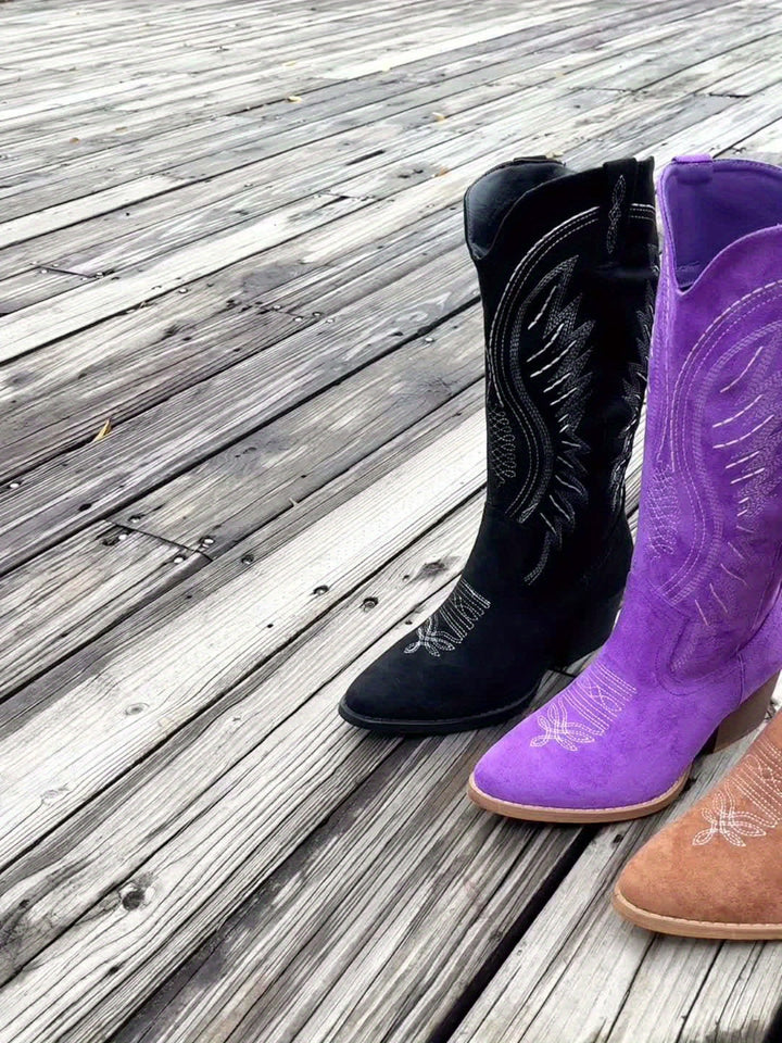 Maria | Botas de Ante en Color Medianoche