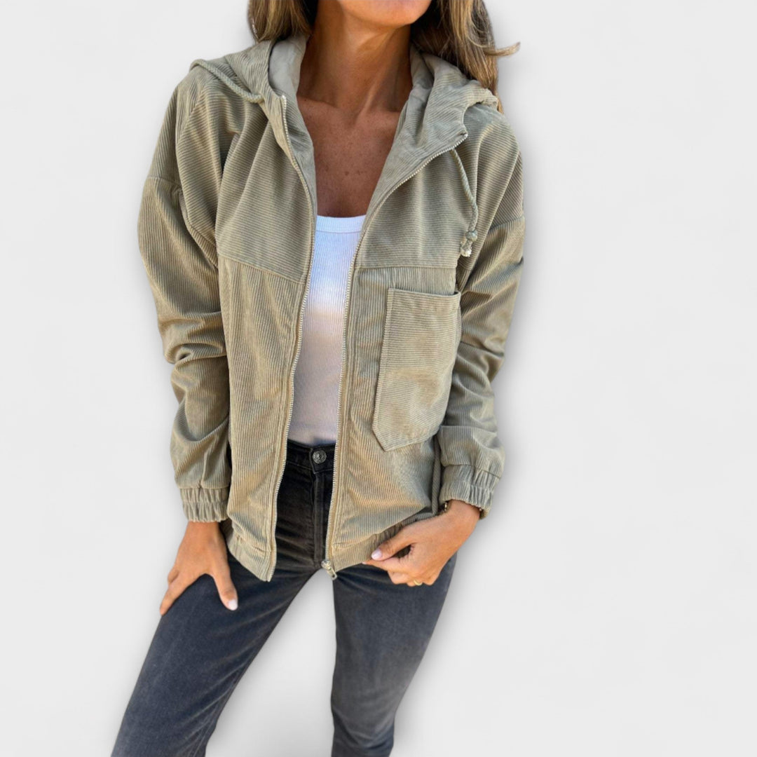 Amario Invierno | Ella – Chaqueta de pana con capucha y cremallera
