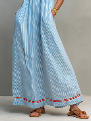 Federica | Vestido Rayas Azul y Verde