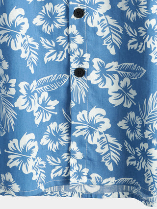 Camiseta hawaiana de manga corta con diseño floral