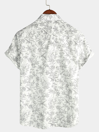 Camiseta de Algodón de Estilo Hawaiano con Mangas Cortas