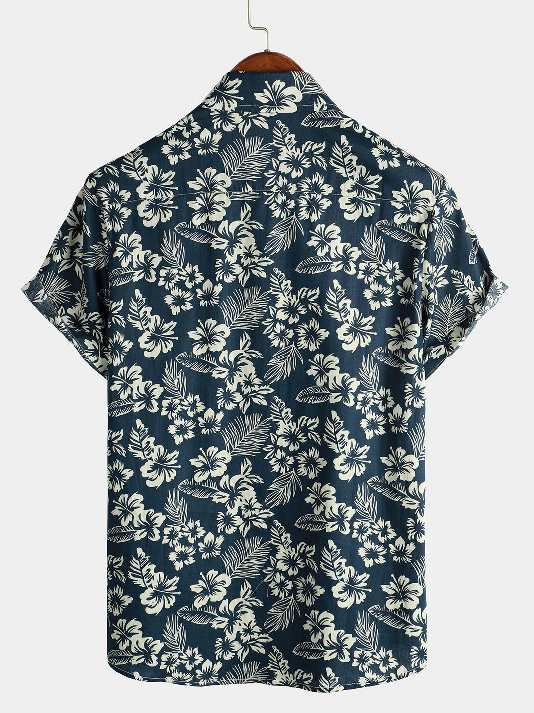 Camiseta de Algodón de Estilo Hawaiano con Mangas Cortas