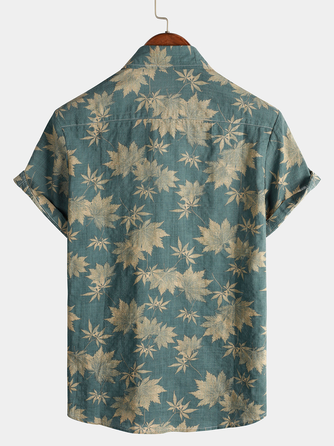 Camiseta de Algodón de Estilo Hawaiano con Mangas Cortas