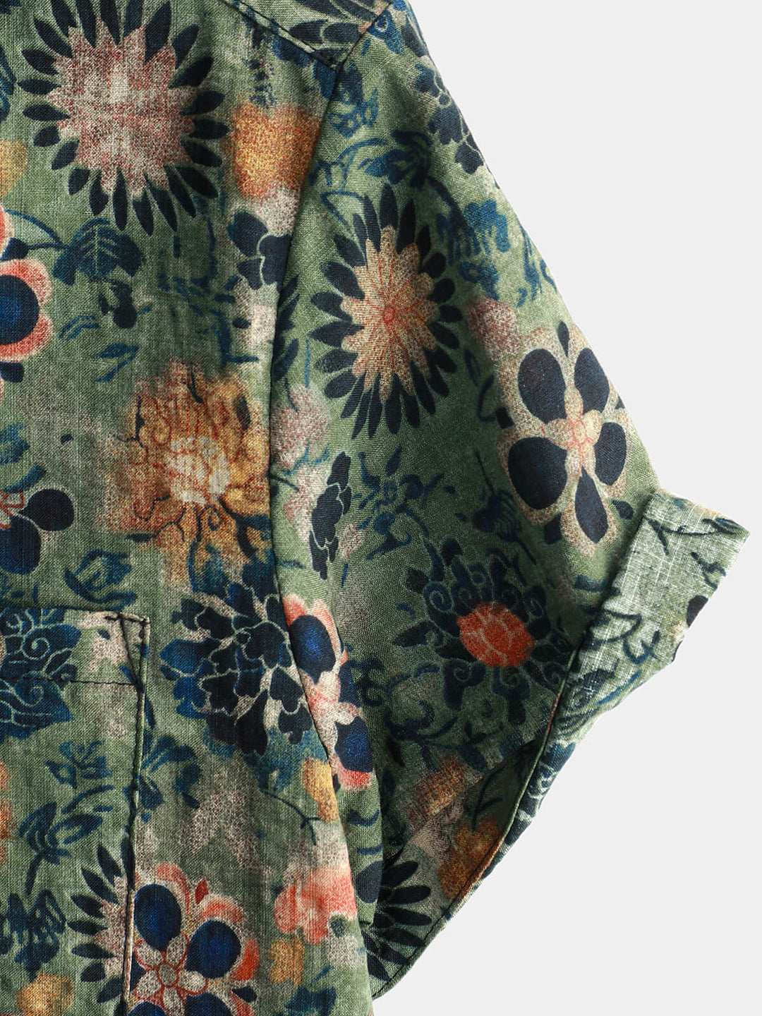 Camiseta de Algodón de Estilo Hawaiano con Mangas Cortas