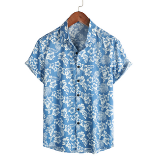 Camiseta hawaiana de manga corta con diseño floral