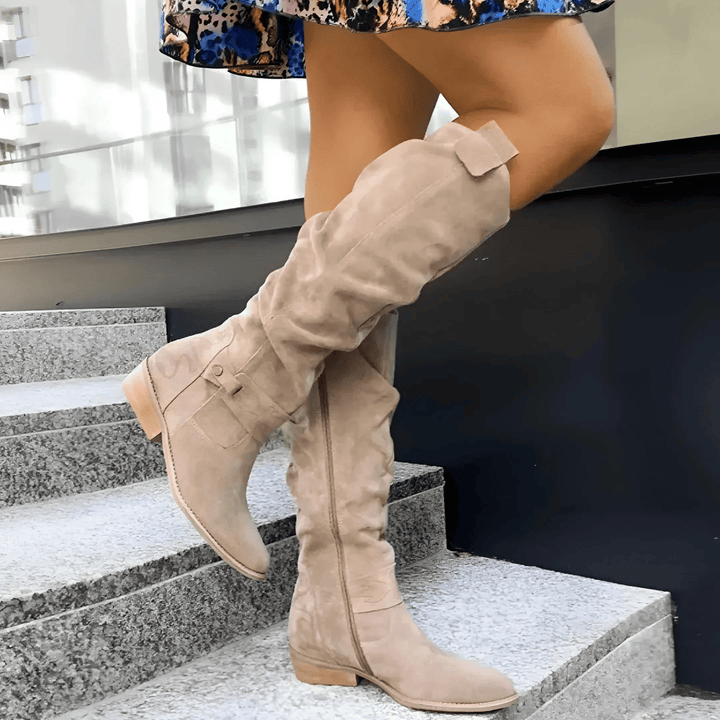 Joy | Elegantes Botas de Ante hasta la Rodilla