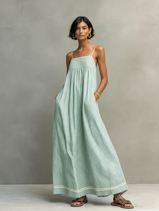 Federica | Vestido Rayas Azul y Verde