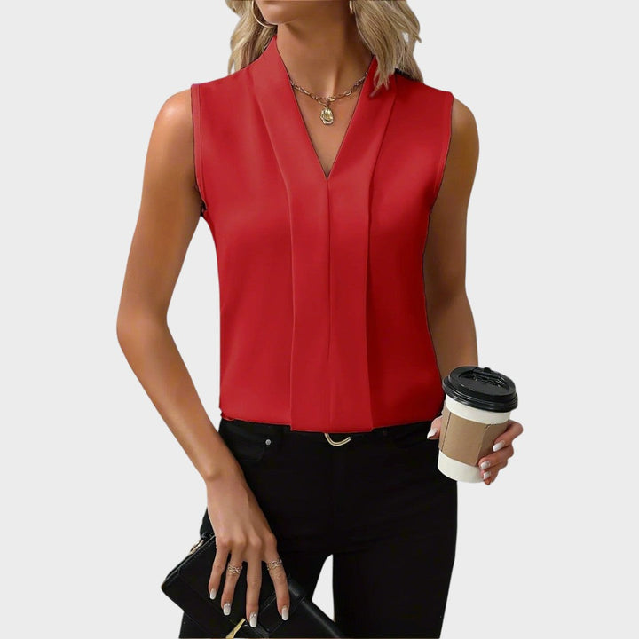 Roma | Blusa Sin Mangas Con Cuello En V