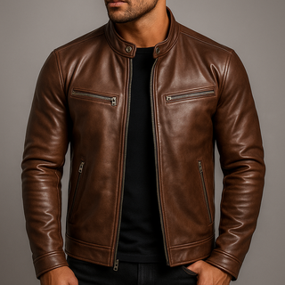 Enrique | Chaqueta de Cuero Retro