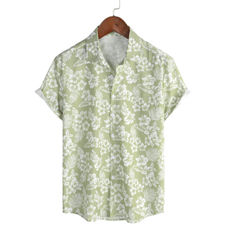 Camiseta hawaiana de manga corta con diseño floral