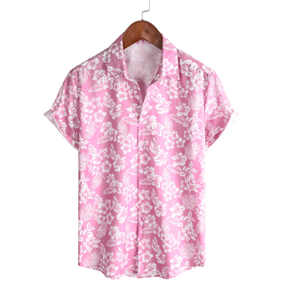 Camiseta hawaiana de manga corta con diseño floral