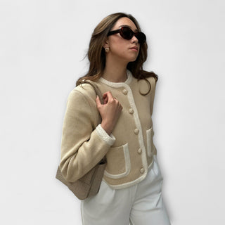 Amario Invierno | Clásica Chaqueta de Punto con Bolsillos Estilizados