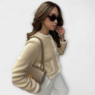 Amario Invierno | Clásica Chaqueta de Punto con Bolsillos Estilizados