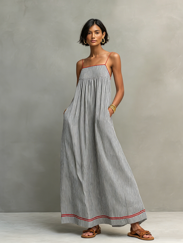 Aurora | Vestido Rayas Gris