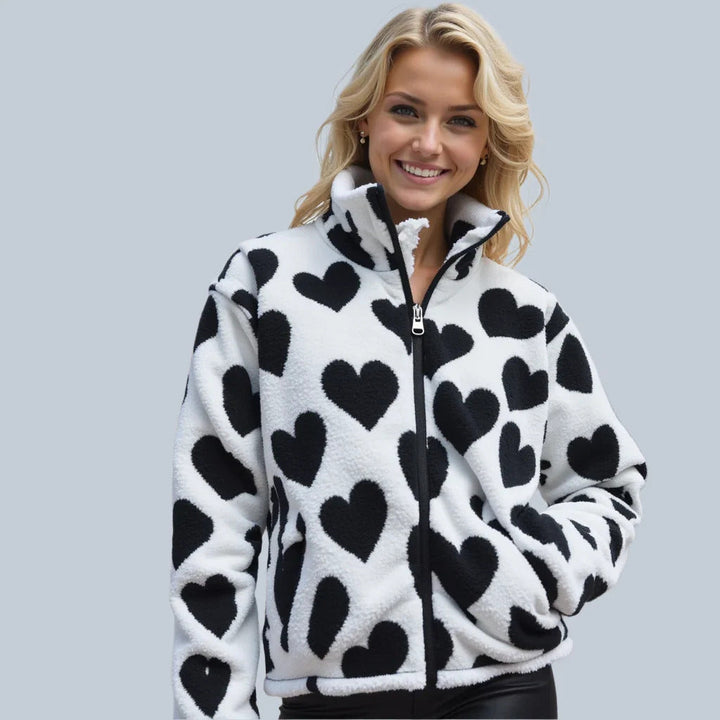 Amario Invierno | Chaqueta reversible con diseño de corazones