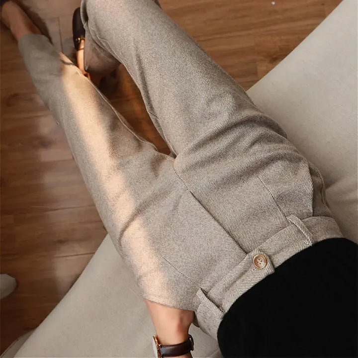 Pantalones de Lana Pura a Medida con Estilo Elegante