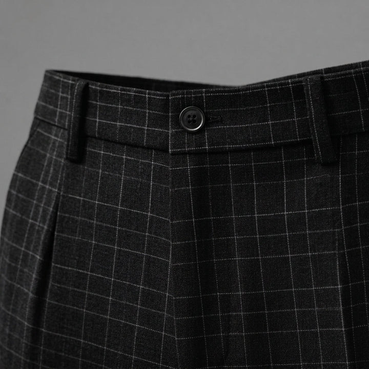 Pantalones Elegantes de Vestir con Estampado a Cuadros