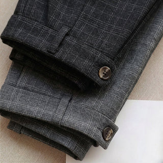 Pantalones Elegantes de Vestir con Estampado a Cuadros