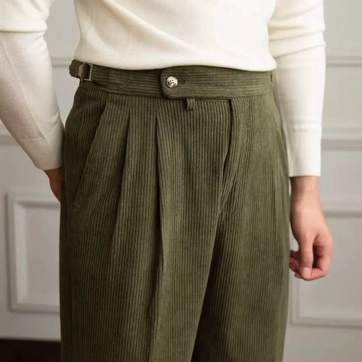 Pantalones de Cintura Alta con Pliegues de Nápoles