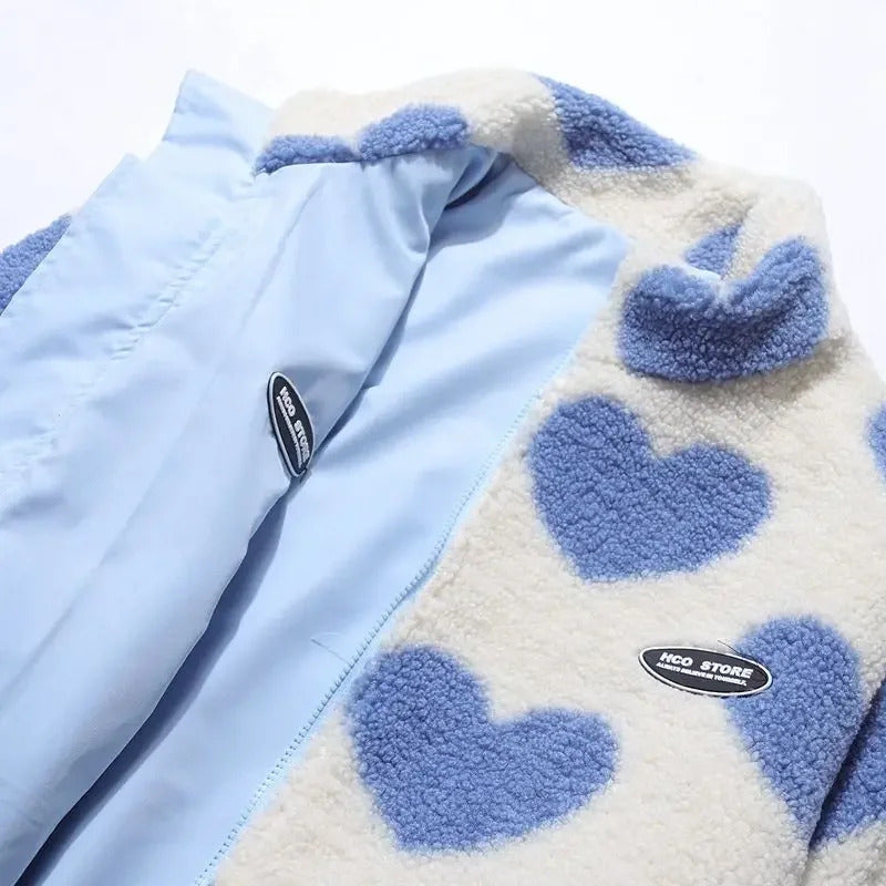Amario Invierno | Chaqueta reversible con diseño de corazones