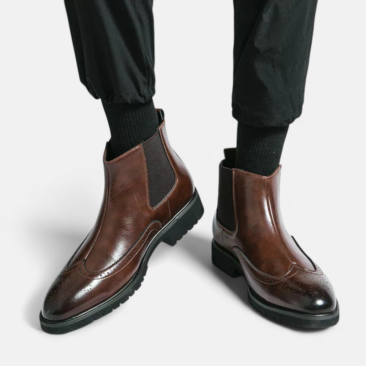 Marzio | Elegante bota Chelsea para hombre en cuero sintético