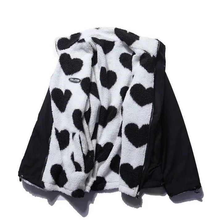Amario Invierno | Chaqueta reversible con diseño de corazones