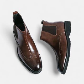 Marzio | Elegante bota Chelsea para hombre en cuero sintético