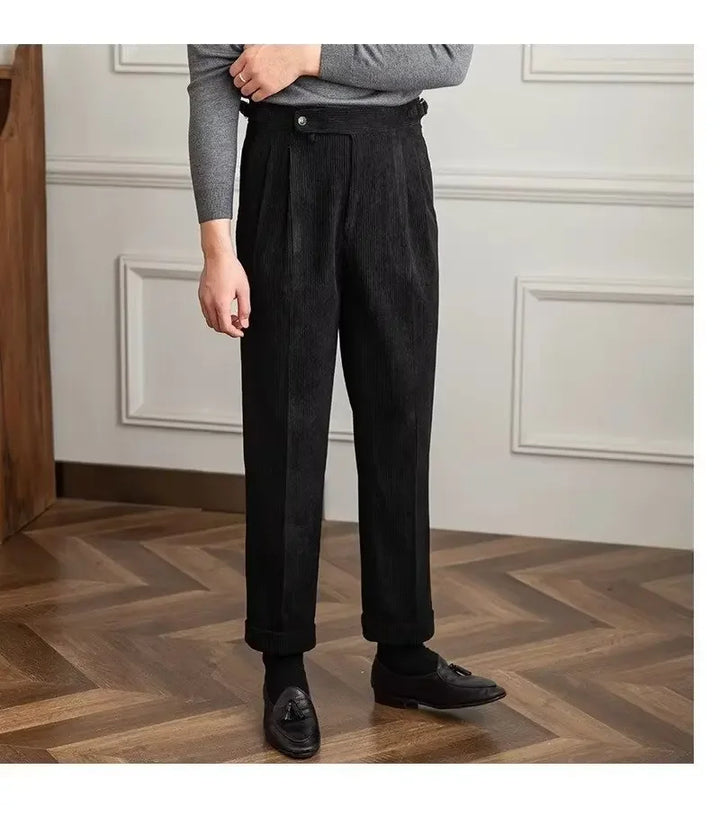 Pantalones de Cintura Alta con Pliegues de Nápoles