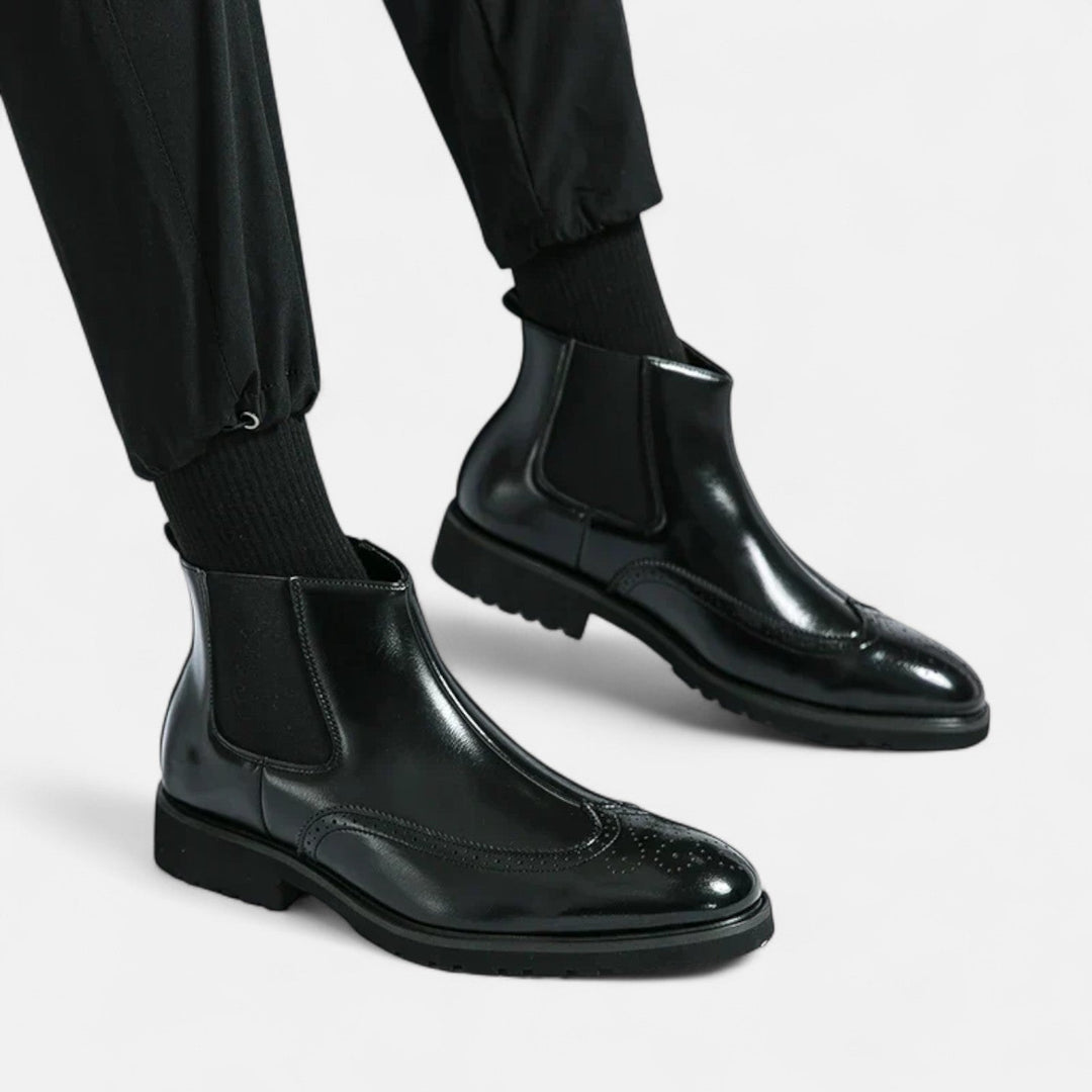 Marzio | Elegante bota Chelsea para hombre en cuero sintético