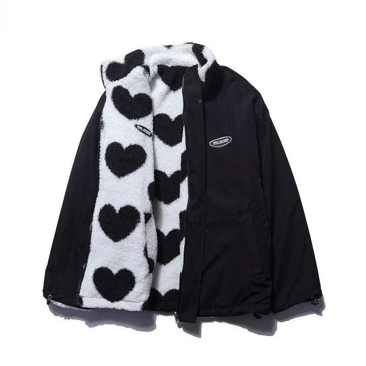 Amario Invierno | Chaqueta reversible con diseño de corazones