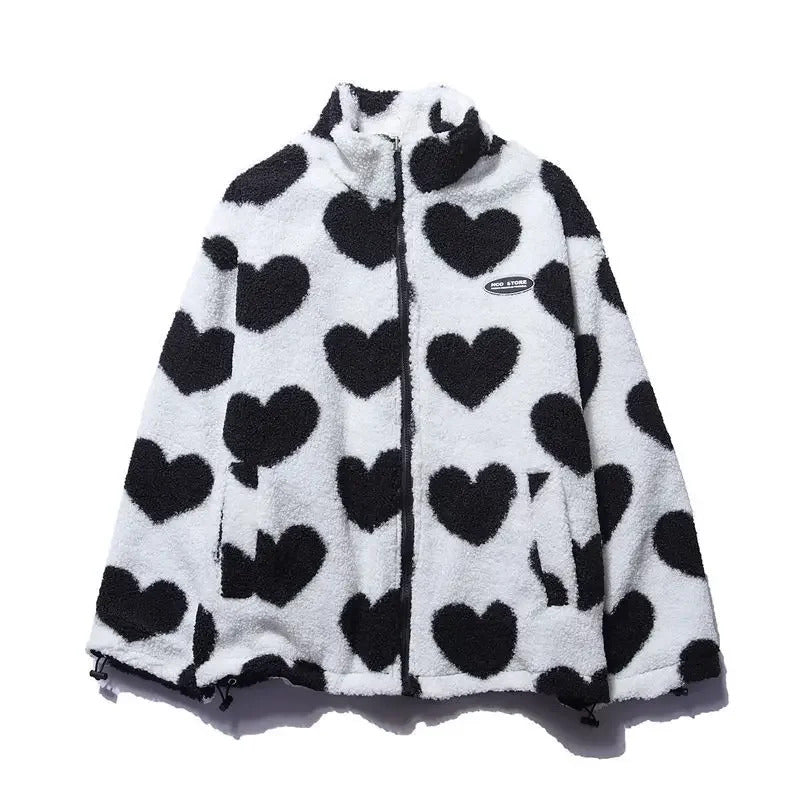 Amario Invierno | Chaqueta reversible con diseño de corazones