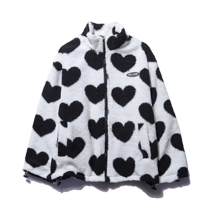 Amario Invierno | Chaqueta reversible con diseño de corazones