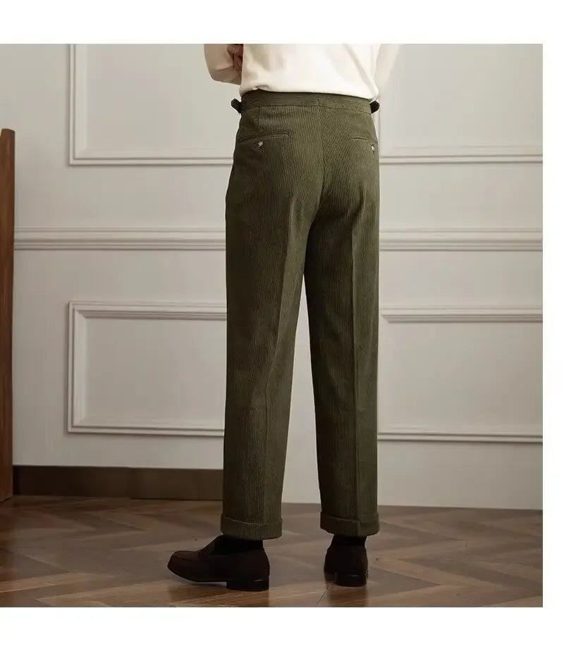 Pantalones de Cintura Alta con Pliegues de Nápoles