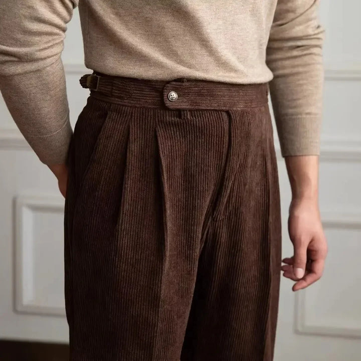 Pantalones de Cintura Alta con Pliegues de Nápoles