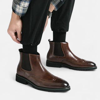 Marzio | Elegante bota Chelsea para hombre en cuero sintético