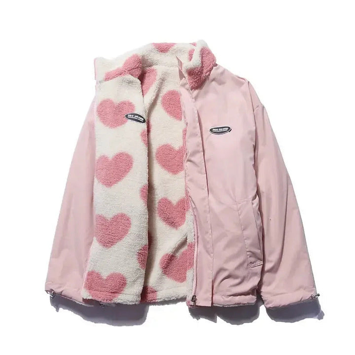 Amario Invierno | Chaqueta reversible con diseño de corazones