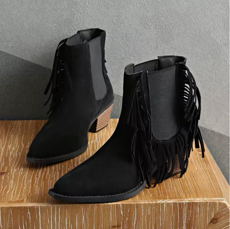 Cloë | Botines de Lujo con Flecos