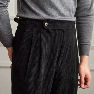 Pantalones de Cintura Alta con Pliegues de Nápoles