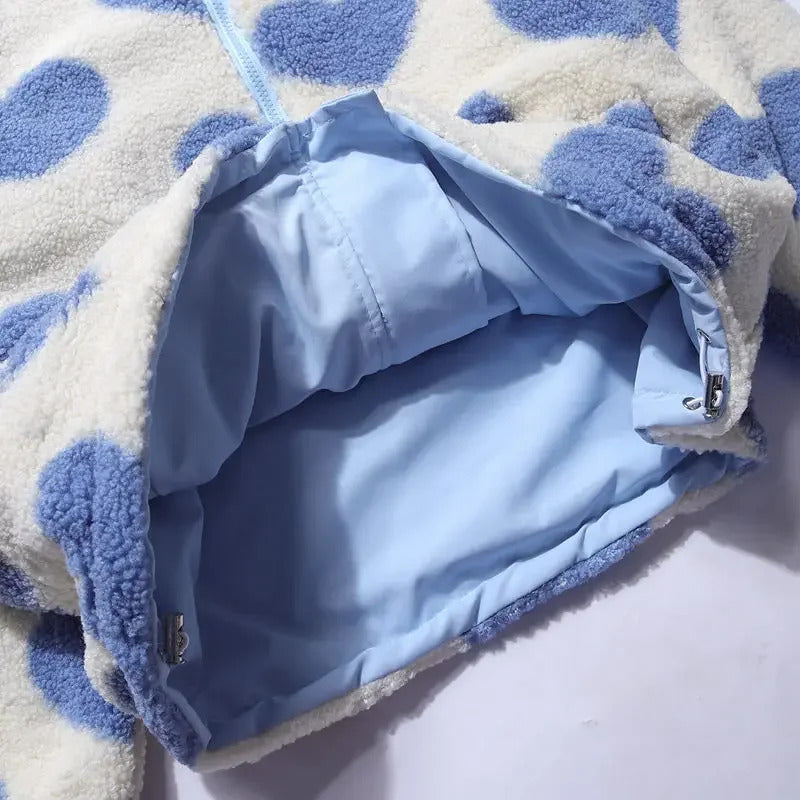 Amario Invierno | Chaqueta reversible con diseño de corazones