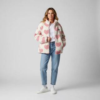 Amario Invierno | Chaqueta reversible con diseño de corazones