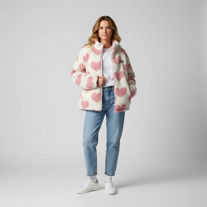 Amario Invierno | Chaqueta reversible con diseño de corazones