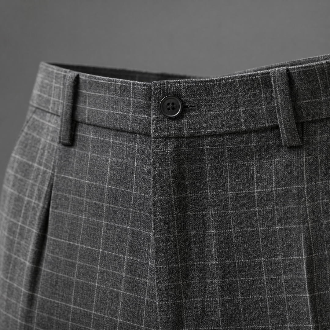 Pantalones Elegantes de Vestir con Estampado a Cuadros