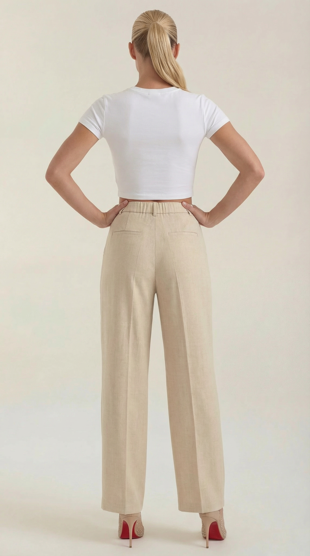 Courtney | Pantalón plisado de cintura alta