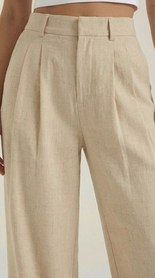 Courtney | Pantalón plisado de cintura alta