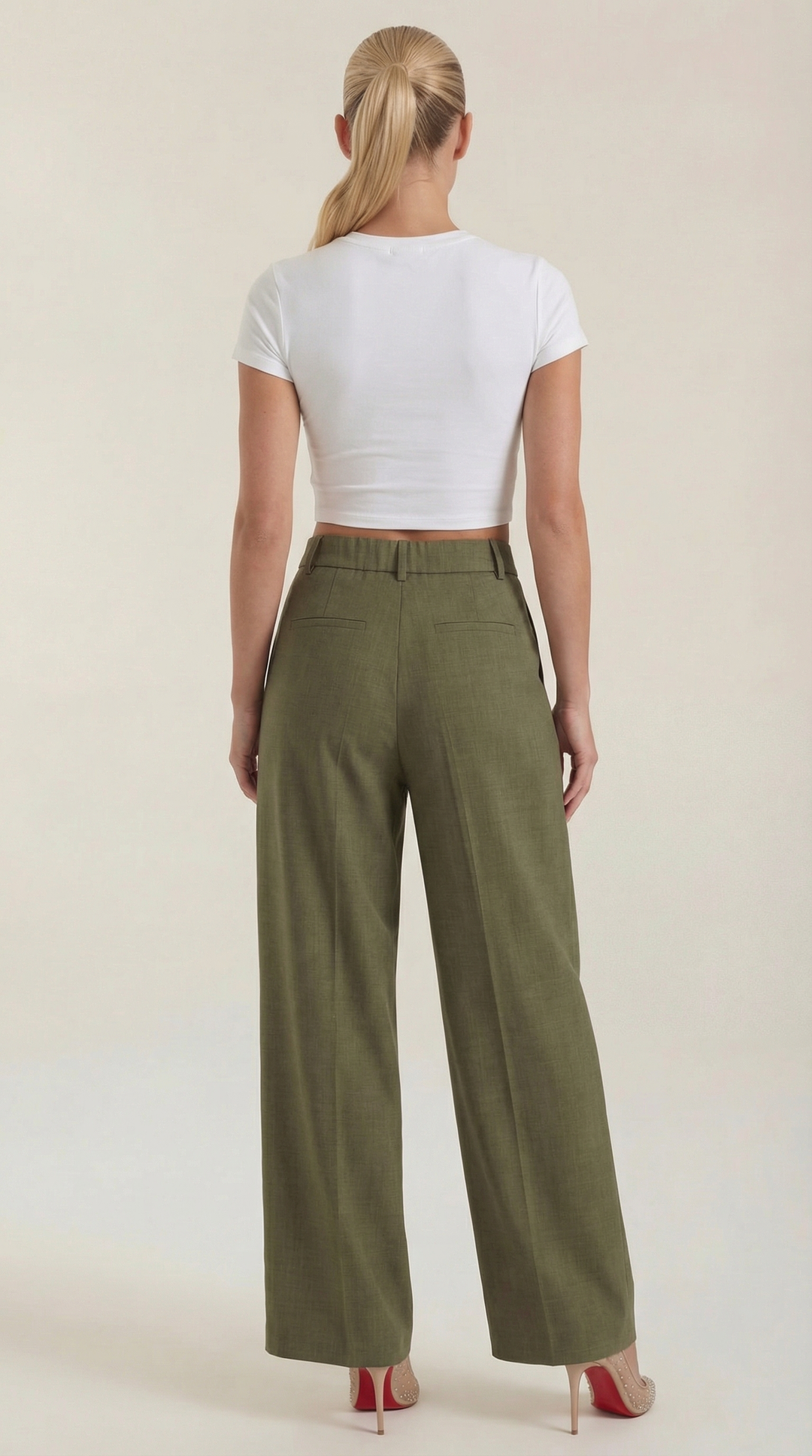 Courtney | Pantalón plisado de cintura alta