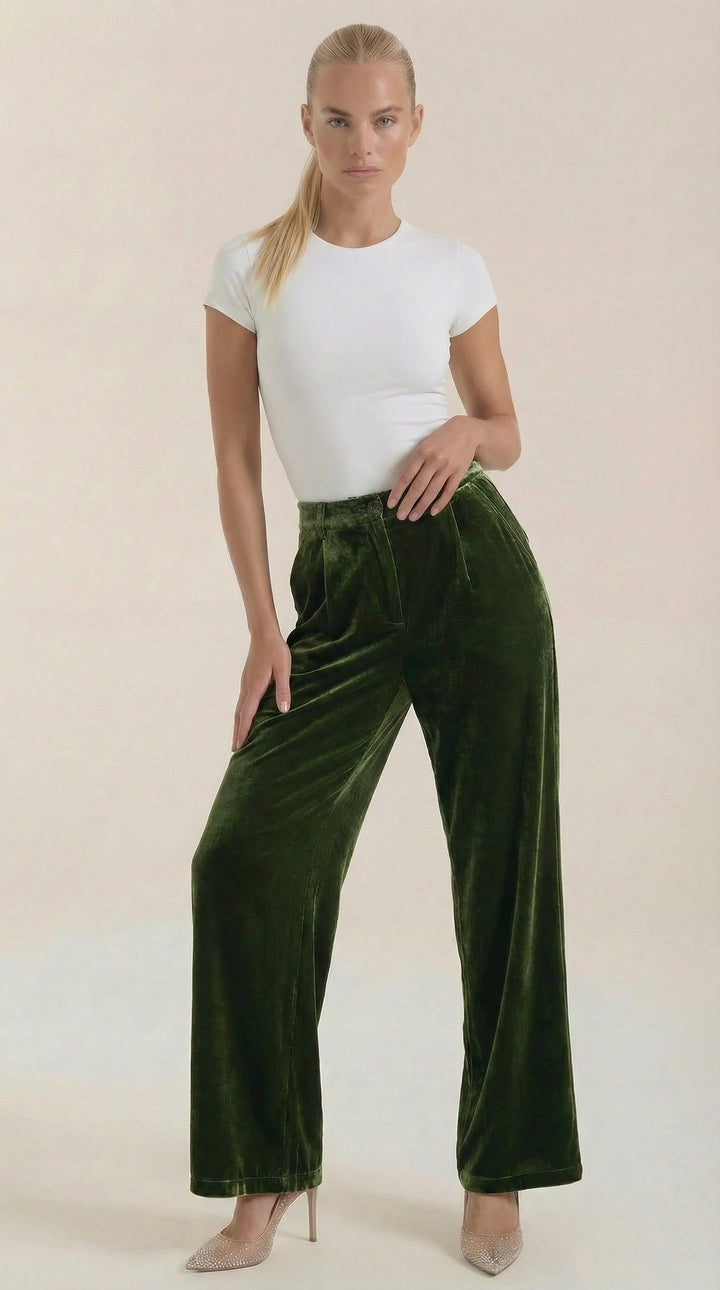 Nadine | Pantalón ancho de terciopelo