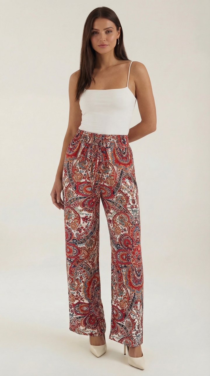 Perla | Pantalón con estampado Paisley