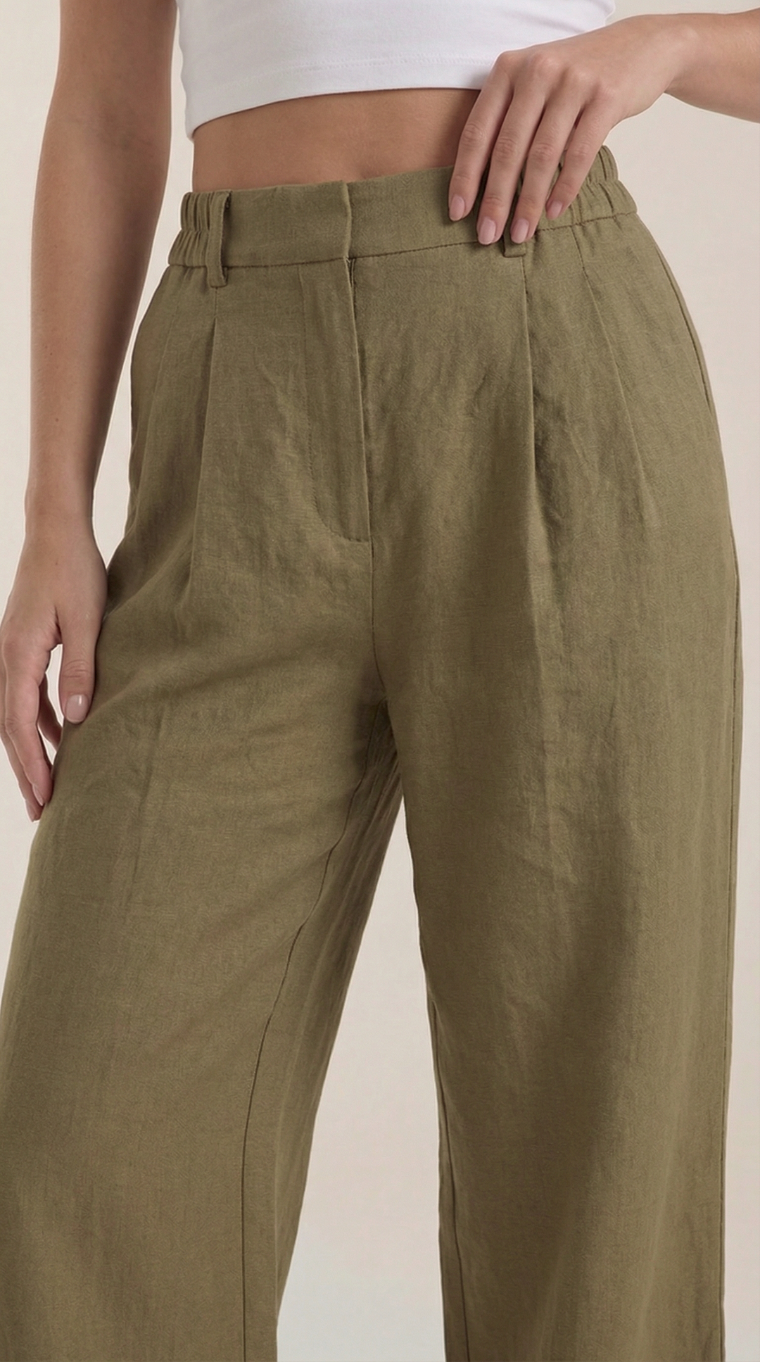 Courtney | Pantalón plisado de cintura alta